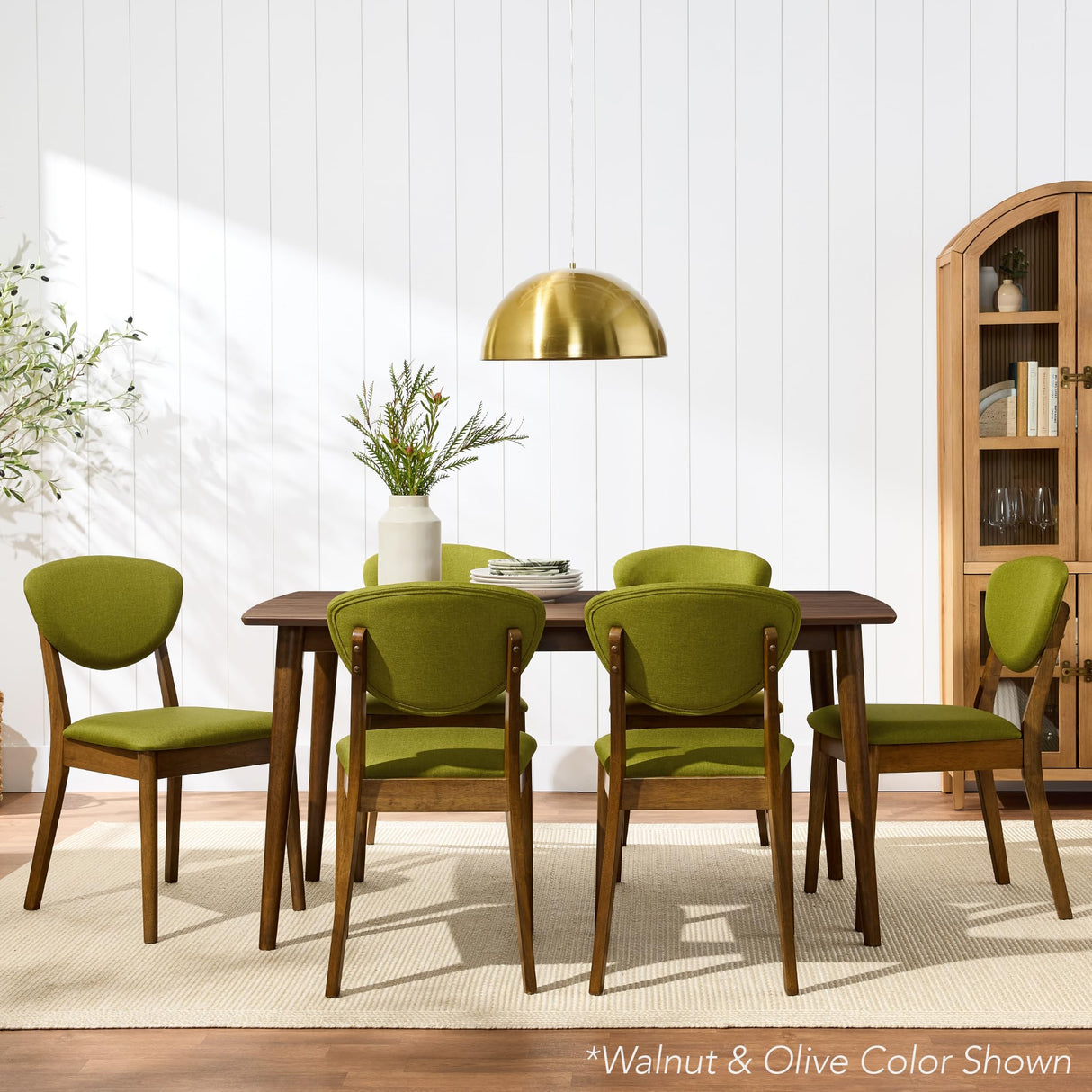 Best Choice Products Dining Chairs Set of 2, Mid-Century Modern Upholstered Wood, Armless w/Seat Cushion, Padded Backrest - Walnut/Charcoal Best Choice Products