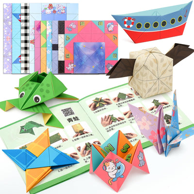 Palksky Origami Kit with 12-Style 3D Classic, 37 Sheets Origami Peper for Kids Age 6-12, Best Pre K Graduation Gift for Kids