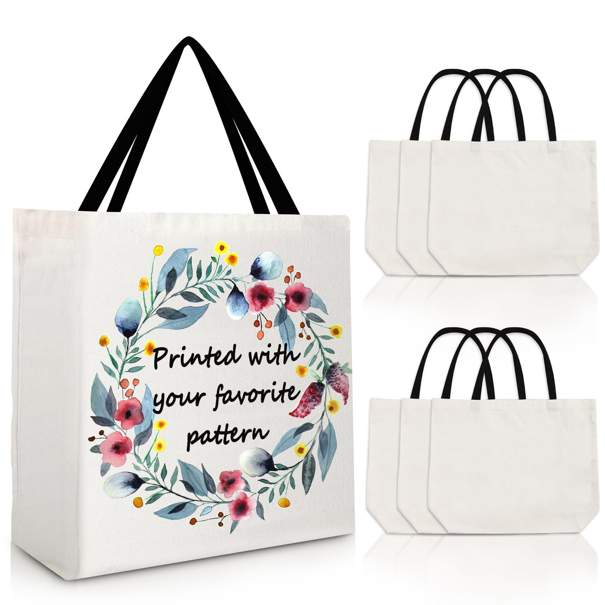 6pcs Sublimation Tote Bags Blanks,Sublimation Blanks Tote Bag Sublimation Totes Blank Tote Bags Bulk Canvas Tote Bags Sublimation Canvas Bags Blank Canvas Tote Bags Bulk Grocery Bag White Tote Bag KKSUBCA