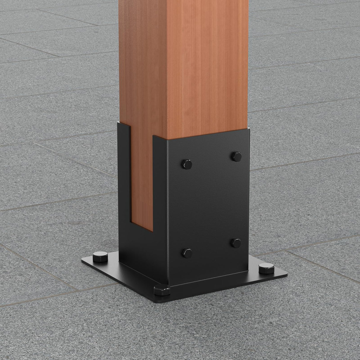 Wilkblck Pergola Brackets Kit 4''x 4'', Gazebo Brackets 2 Set Heavy Duty 4-Way Right Angle Corner Bracket with Pergola Post Base, DIY Pergola Kit Wilkblck