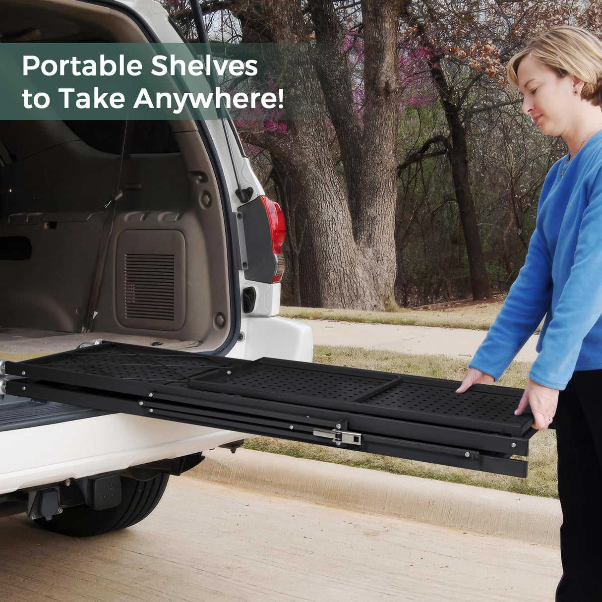 DEANIC 4 Tier Foldable Storage Shelves with Wheels, Large Capacity Shelving Unit, Freestanding Metal Wire Shelf Rack, No Assembly Organizer Rack for Garage Kitchen, Basement, Pantry(Black Pack of 2) DEANIC