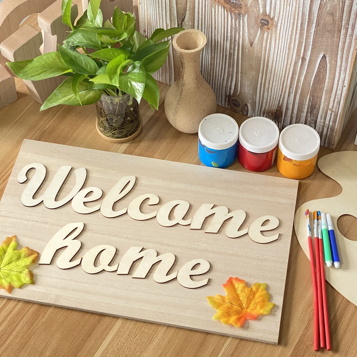 3 Inch 284 Pieces Wooden Letters Unfinished Wood Letters for Crafts Cursive Alphabets with Extras Cregugua