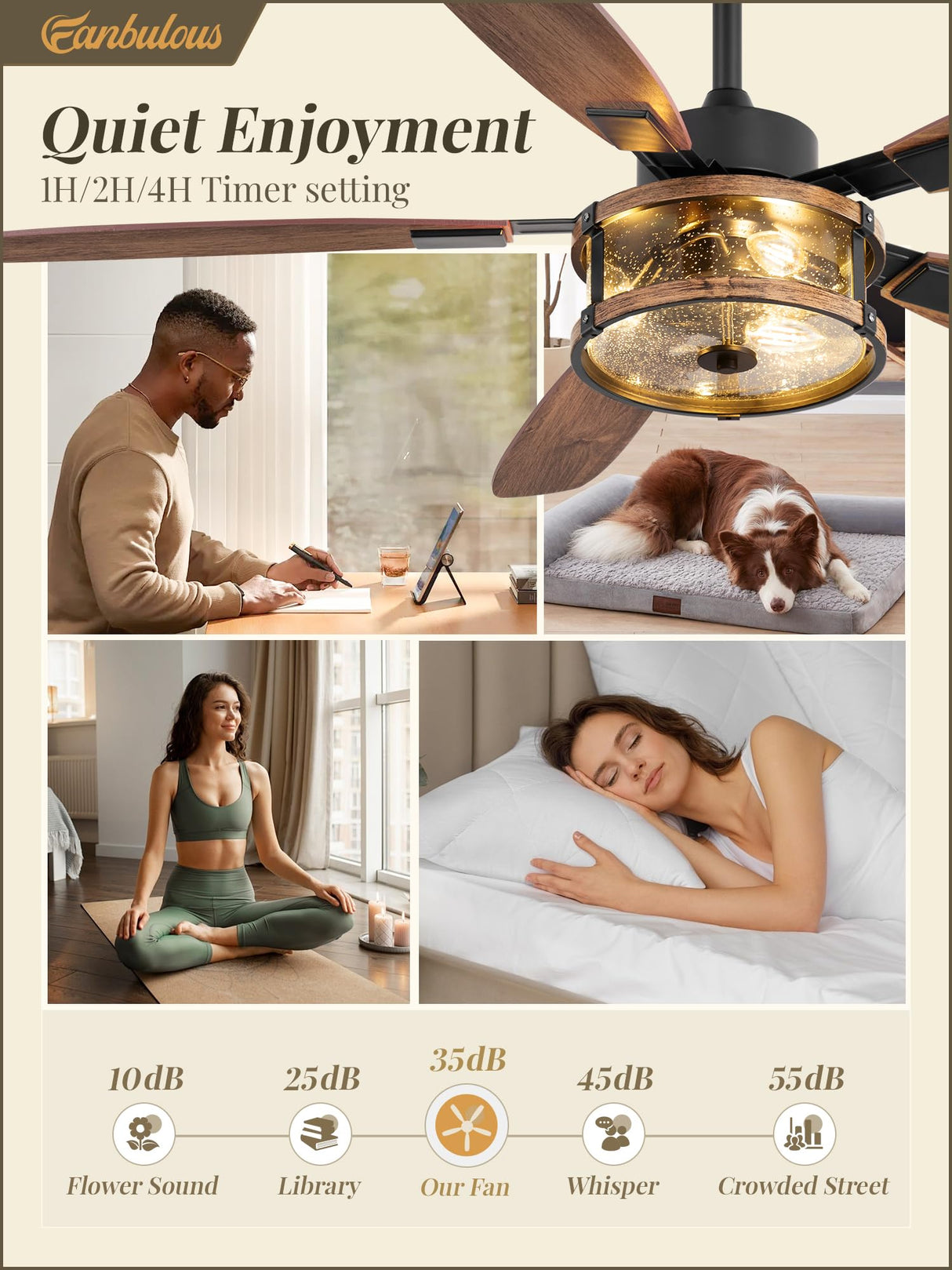 Farmhouse Ceiling Fan with Light and Remote, 52" Black Rustic Flush Mount Ceiling Fans for Bedroom Living Room, Industrial Caged Ceiling Fan for 6 Speed Reversible Motor, 5 Dual Blades Fanbulous