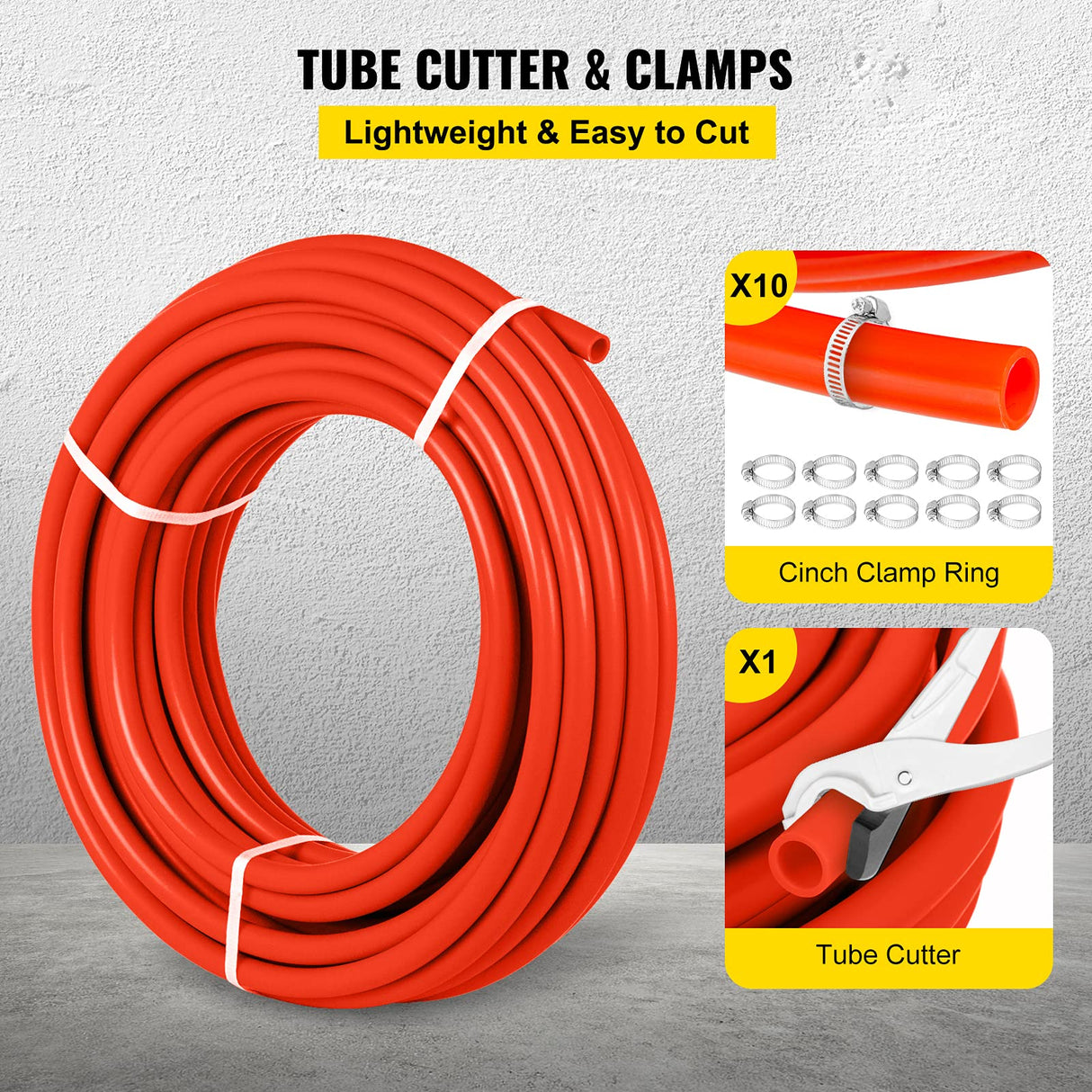 Happybuy 1000Ft PEX Tubing Pipe 1/2" PEX Tubing Oxygen Barrier Radiant Floor PEX Pipe Radiant Heat Floor Heating Plumbing Cold and Hot Water Tubing Happybuy