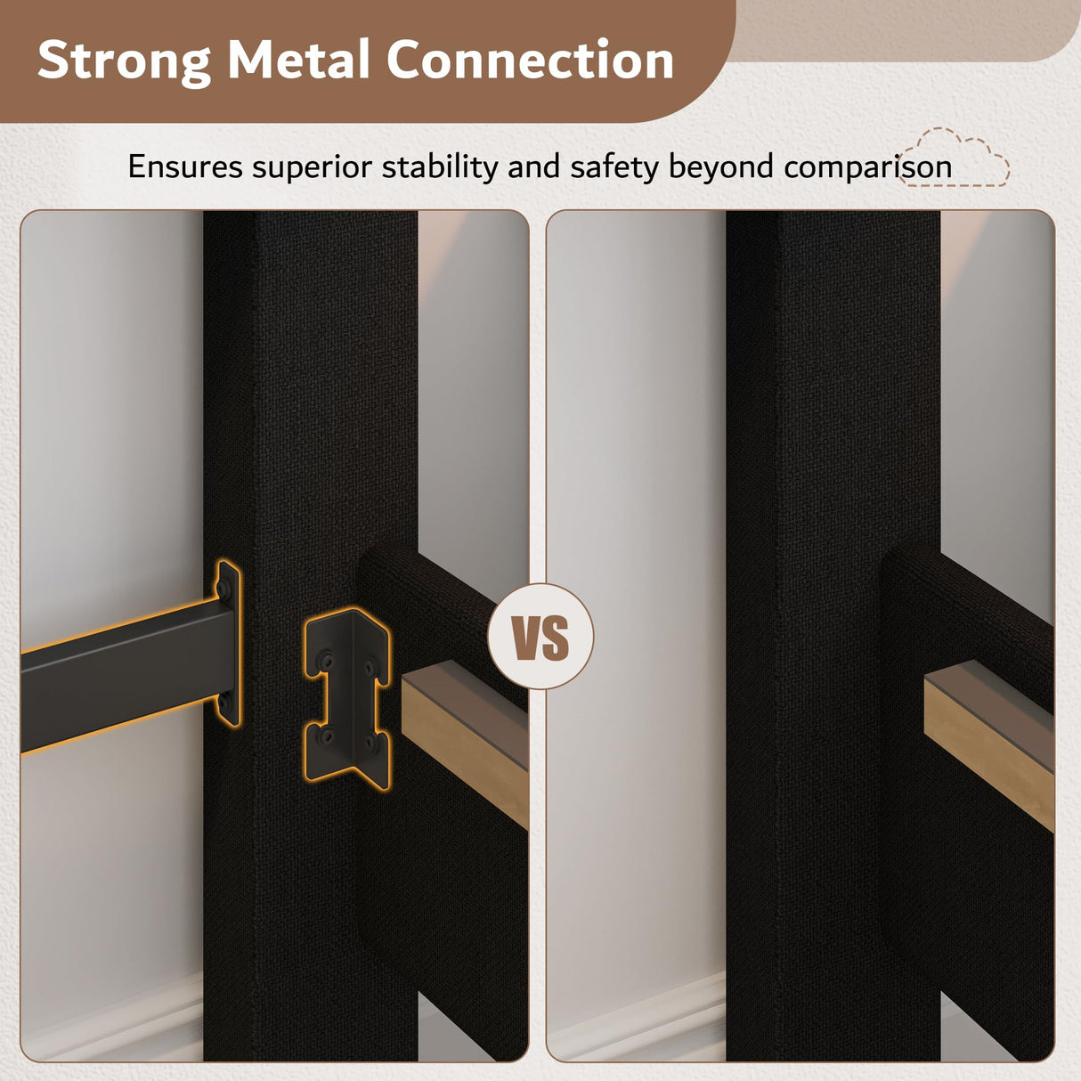 iPormis Upholstered Twin Size Bed Frame with Button Tufted Headboard, Linen Platform Bed with Thickened Support Legs, Padding Edge Design/Noise-Free/No Box Spring Needed, Black iPormis