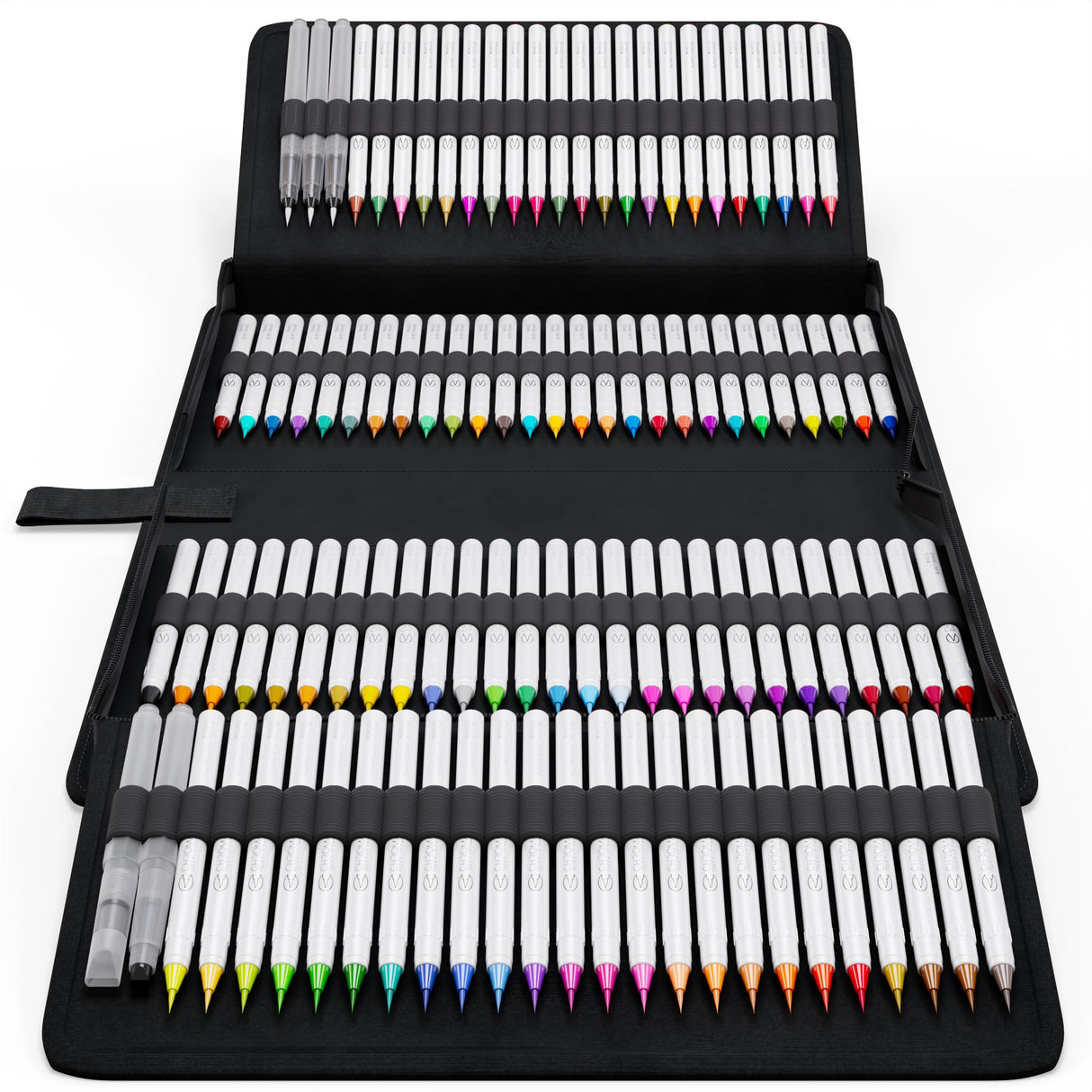 CHROMATEK 108 Watercolor Pens Set | Including 15 Page Pad & Online Video Tutorial Series | 5 Aquapens & 100 Unique Colors | Real Brush Pens | Easily Blendable, Vivid and Smooth CHROMATEK