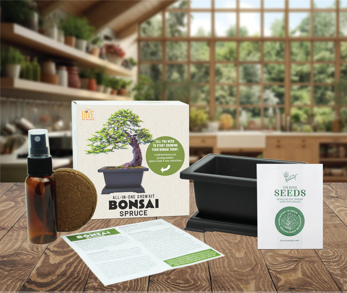BUZZY Seeds Bonsai Complete Starter Kit (Norway Spruce) - Gardening Gifts - Guaranteed to Grow - Best Indoor Grow Your Own Gardening Gift - Hobbies for Plant Lovers or Unique Christmas Gifts BUZZY
