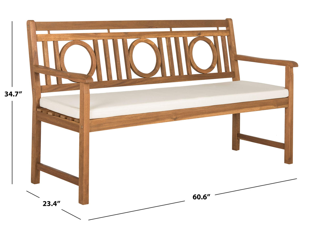 SAFAVIEH PAT6736A Outdoor Collection Montclair 3 Seat Bench SAFAVIEH
