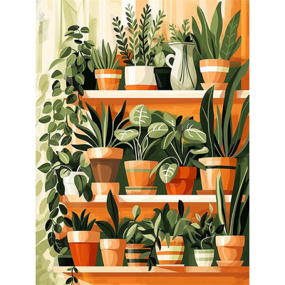 Plant Diamond Painting Kits for Adults - Potted Diamond Art Kits for Adults, Round 5D Gem Art Kit for Adult DIY Crafts Kit Gift Home Wall Decor Gifts (16x12 inch)