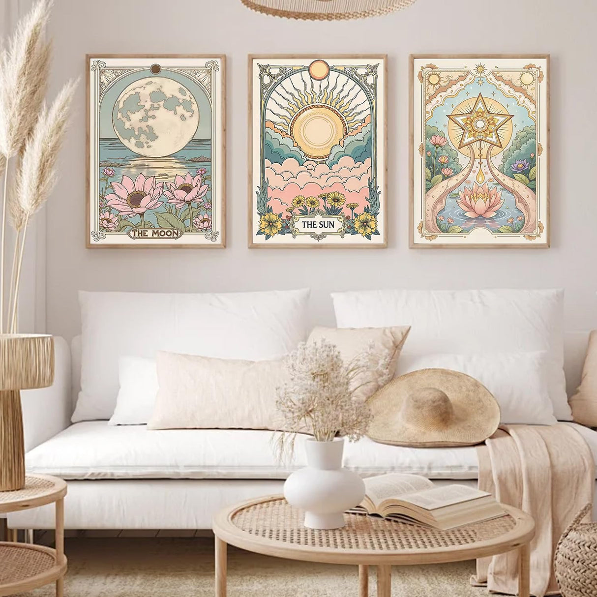 EIBEILI Diamond Art Tarot Kits for Adults - 3 Pack Diamond Painting for Beginners, Diamond Dots Round 5D Full Drill Paint with Diamonds Pictures Gem Art Painting Kits DIY Crafts Kits 12x16inch EIBEILI