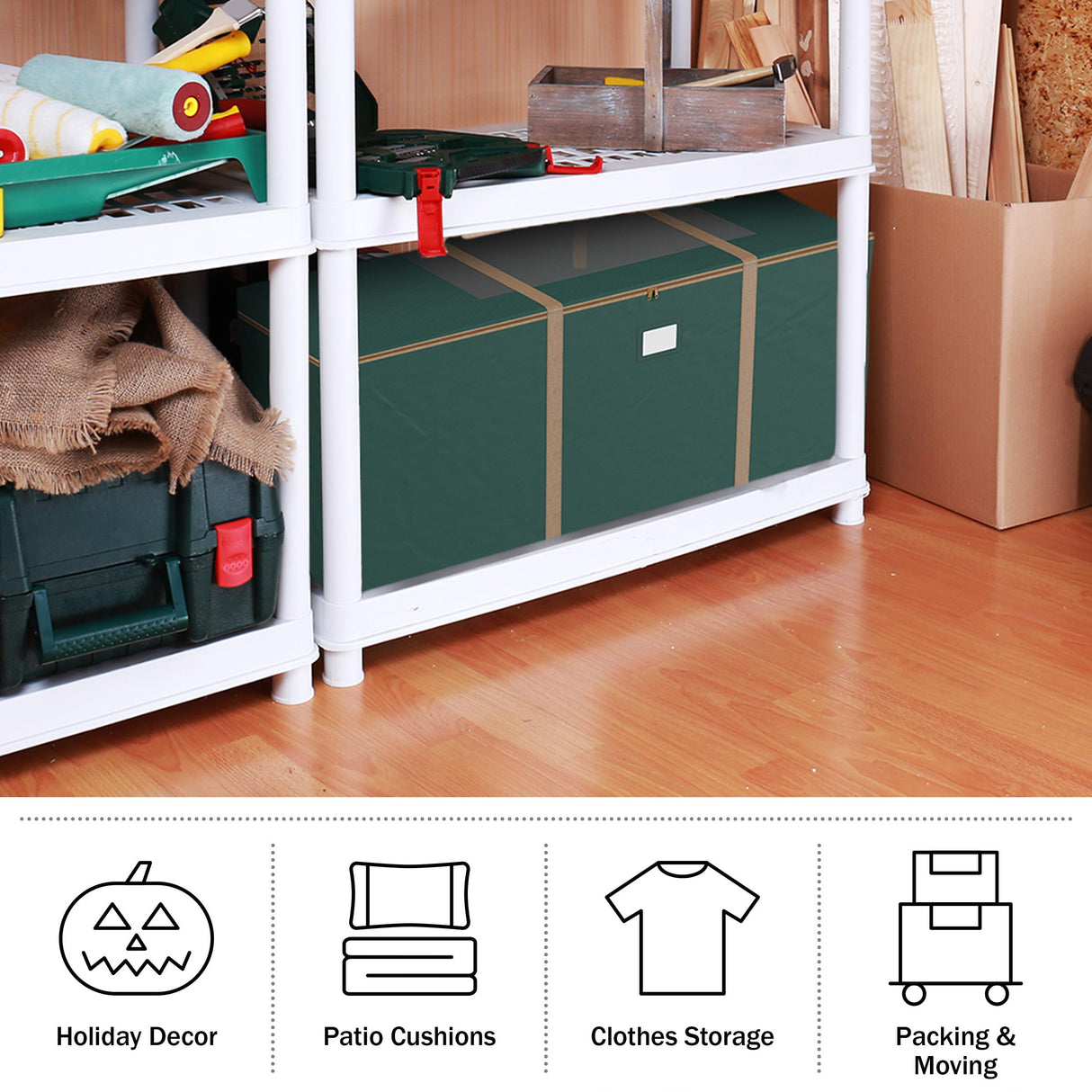 Rolling Christmas Tree Storage Bag - Heavy-Duty Storage Bags for 12FT Artificial Trees, Seasonal Décor, Packing, Moving, and More by Elf Stor (Green) Elf Stor