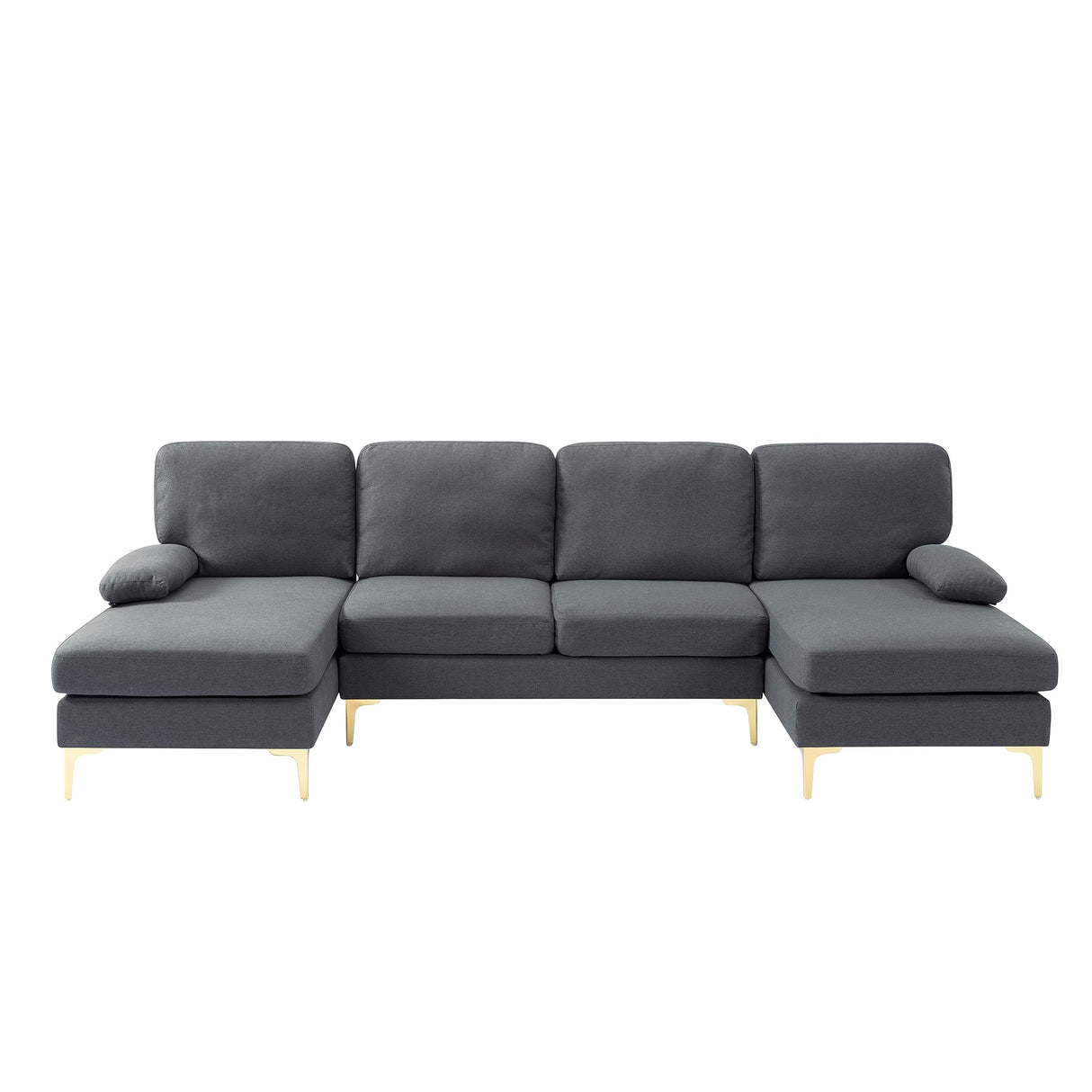 OMMGG 107.9” U Shaped Sectional Sofa with Double Extra Wide Chaise, Seat Cushions & Removable Back, for Living Room, Office, Apartment OMMGG