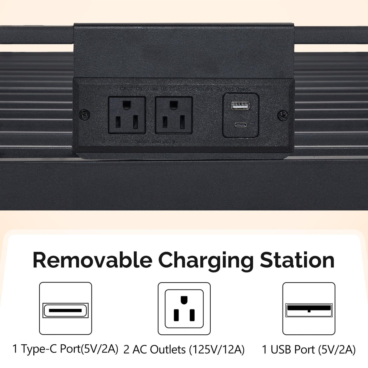 VINGLI Metal Bunk Bed Frame Twin Over Twin with 2 Drawers, LED Lights, Non-Slip Ladder, Full Length Guardrail, Charging Station, for Kids, Teens & Adults, Space-Saving, No Box Spring Needed, Black VINGLI