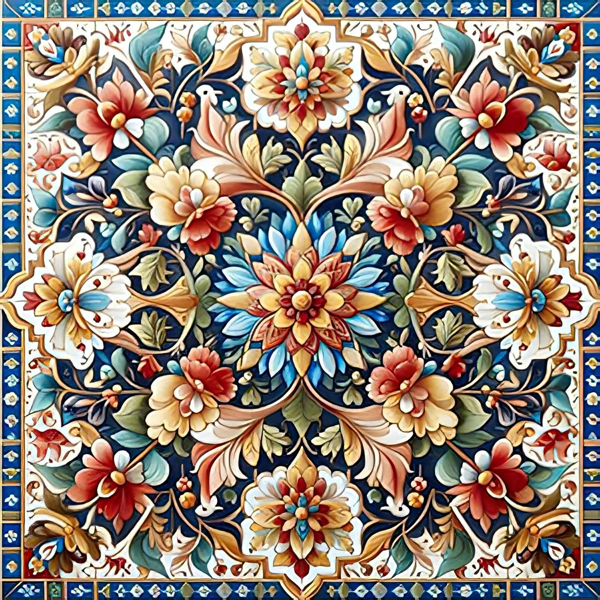 Auremi 5D Mandala Diamond Painting Kits, Flower Diamond Art Painting Kits for Adults DIY Full Drill Diamond Dots Crystal Craft Kits for Home Wall Decor Gifts 11.8x11.8 inch Auremi