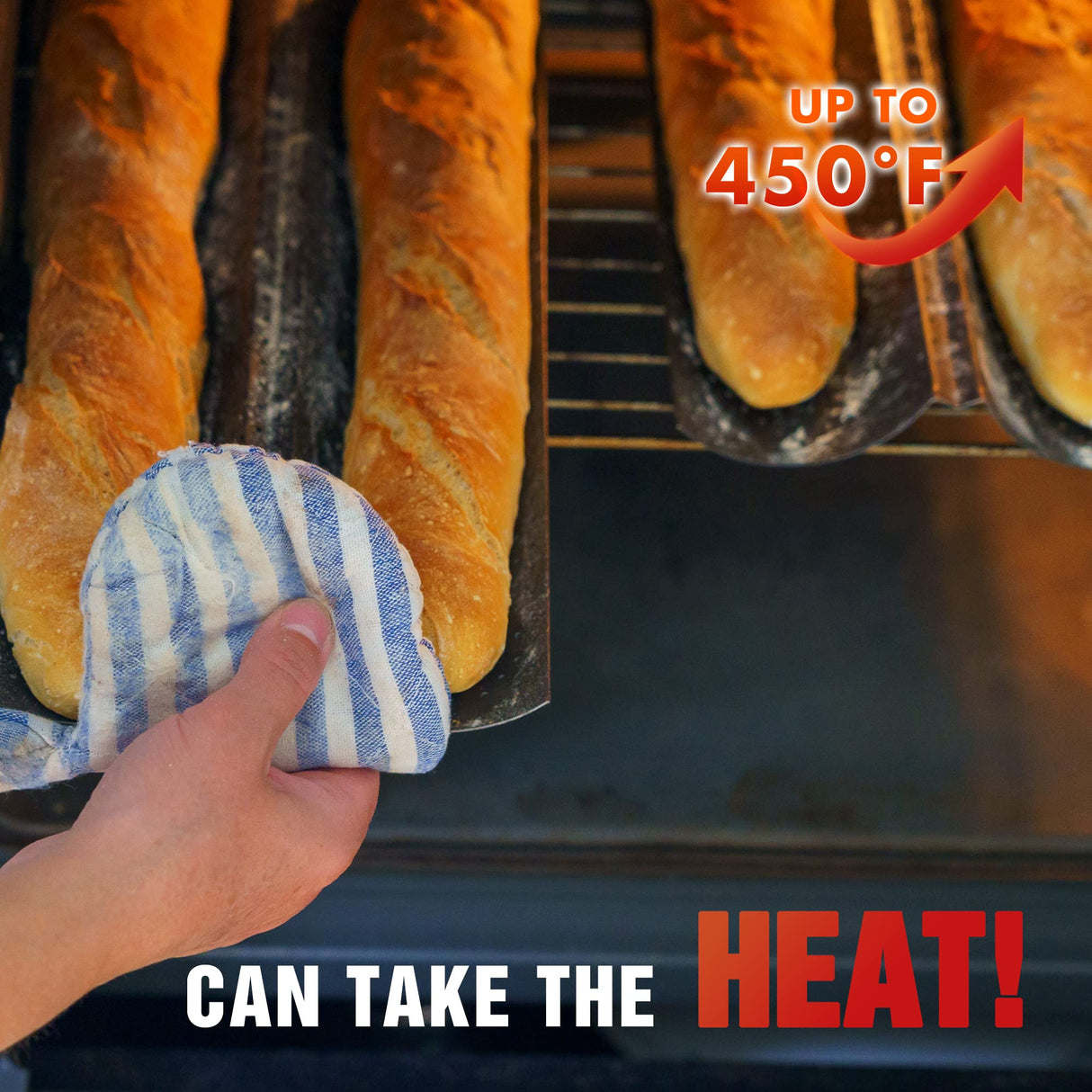 KITESSENSU Nonstick Baguette Pans for French Bread Baking, Perforated 2 Loaves Baguettes Bakery Tray, 15" x 6.3", Silver KITESSENSU