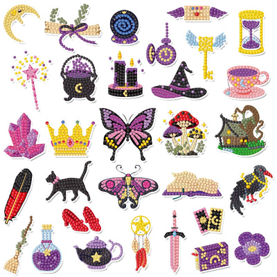 Labeol Diamond Art Kits for Kids Boys and Girls Ages 6-8-10-12 Easy to DIY Creative Diamond Art Sticker Craft by Numbers Kits for Kids and Adult Beginners (Magic)