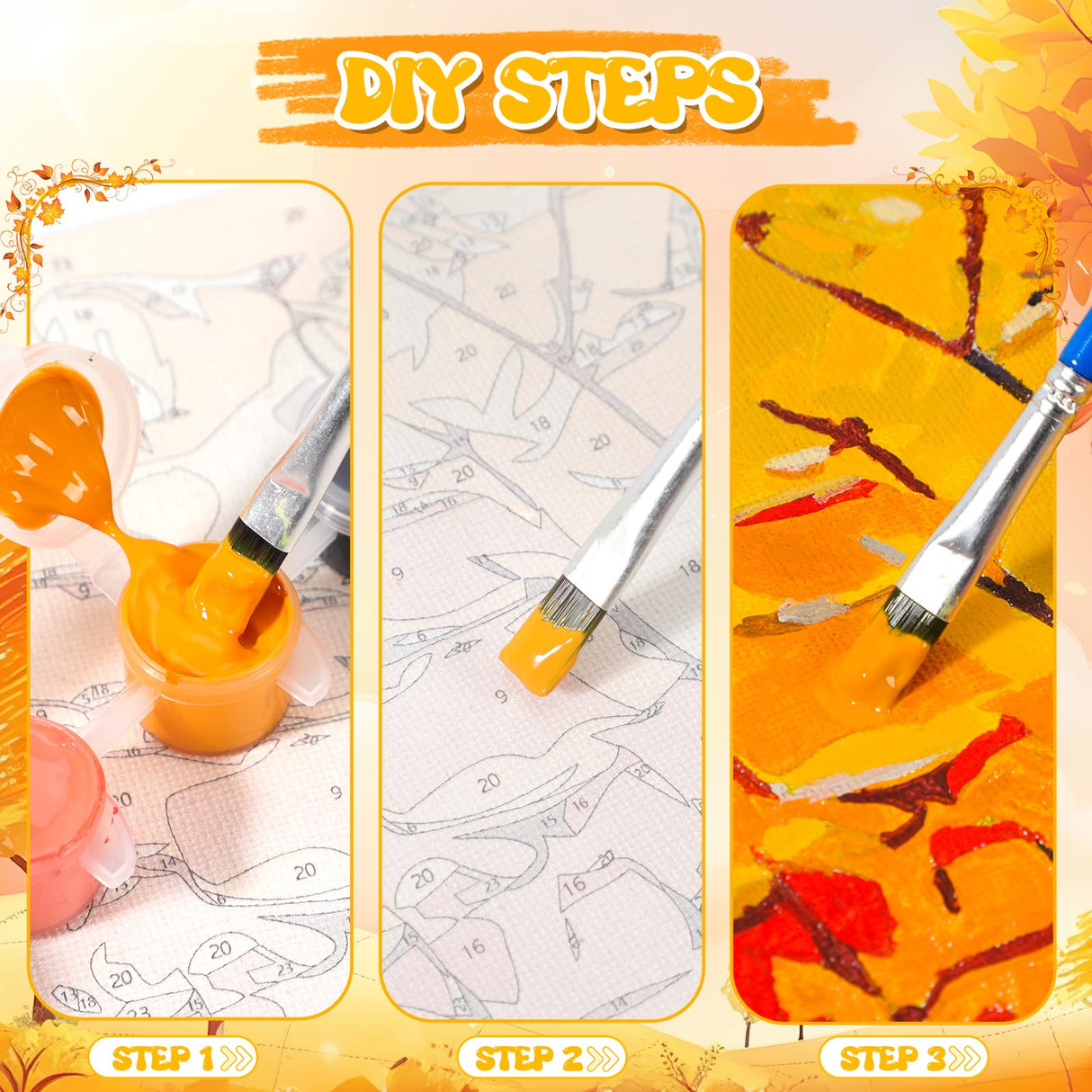 Flowers Blossom DIY Paint by Numbers for Adults Cherry Tree Digital Oil Painting Wildflowers, Landscape Acrylic Paintwork Kits Canvas with Acrylic Paint Boho Art Room Decor 20x16 Inch (No Frame) WUIVCTR