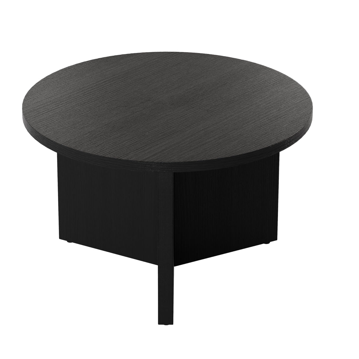 Luoxiao Coffee Table for Small Space, Minimalist Modern Table for Living Room, Durable & Sturdy Small Round End Table with Adjustable Feet Pads, Black Luoxiao