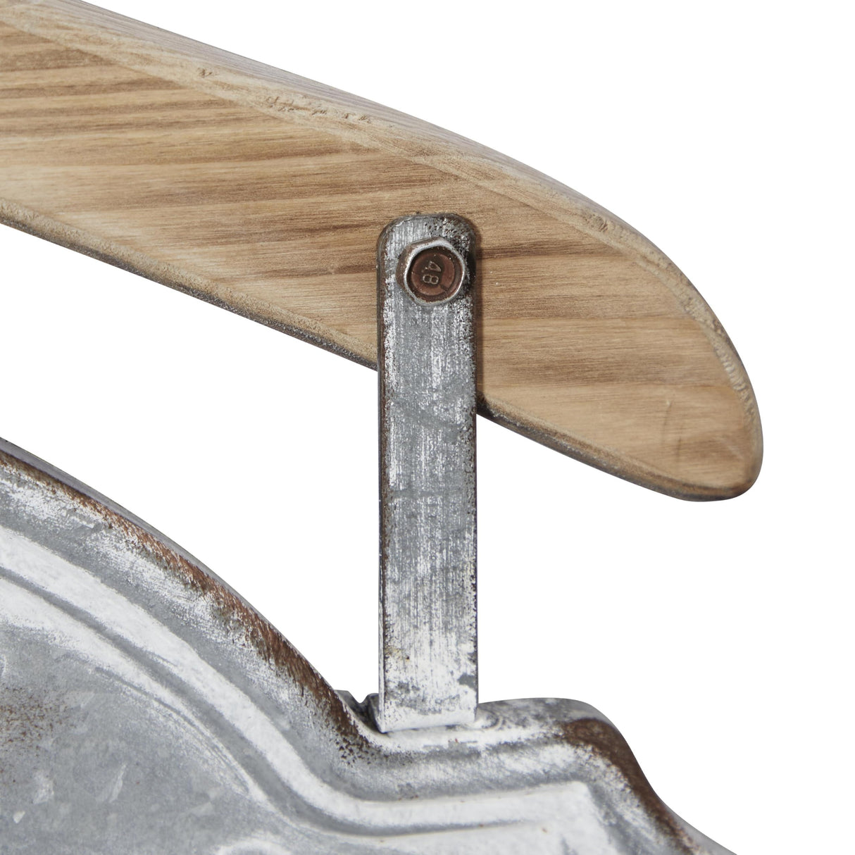 Deco 79 Metal Sign Home Wall Decor Laundry Room Wall Sculpture with Brown Wood Hanger, Wall Art 22" x 1" x 22", Gray Deco 79