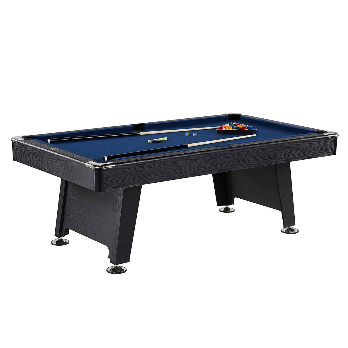 THORNTON 7' Modern Drop Pocket Table With Pool Ball and Cue Stick Set Thornton