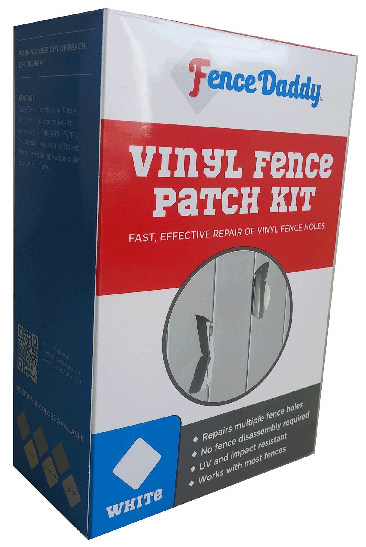 Vinyl Fence Post Repair Kit (Alternative to Replacement Vinyl Fence Panels, Posts, Pickets, Sections, Rails and Parts) White Fence Daddy Kit Fence Daddy