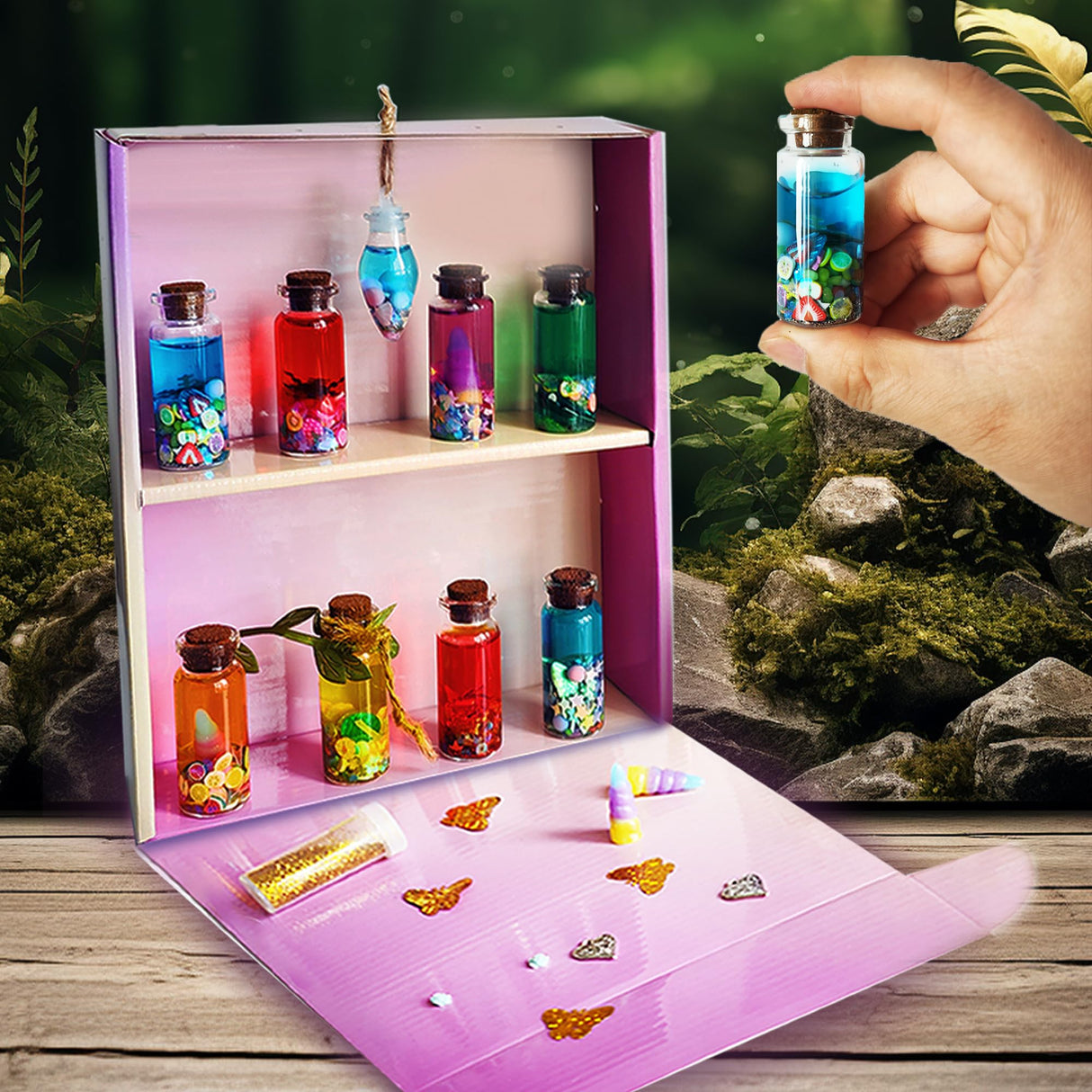 PANMAX Fairy Mixies Potion Kits for Kids,22pcs Potion Fairy Bottles,Potions Making Craft Kit,Creativity Art Toy for Girls, Fun Birthday Gift Toys for Girl 6 7 8 9 10+ PANMAX