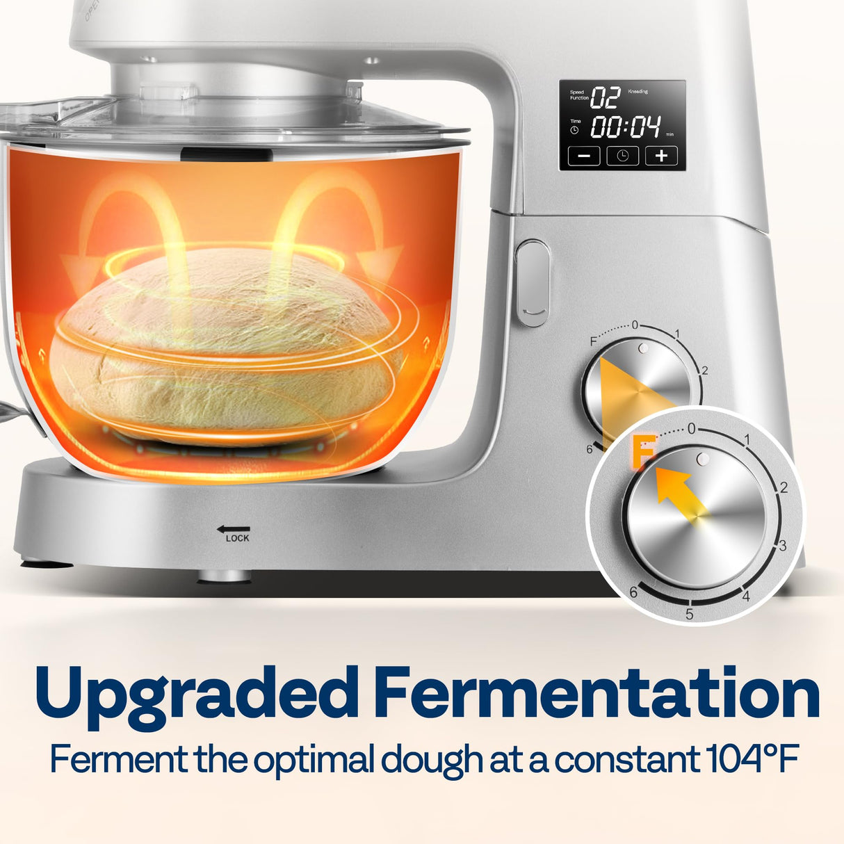 VIVOHOME 9 in 1 Multifunctional Stand Mixer with Fermentation, 6 Speed 7.5 Quart Kitchen Electric Food Mixer with Timer, Meat Grinder, Juice Blender, Vegetable Slicer, Pasta and Cookie Maker, Silver VIVOHOME