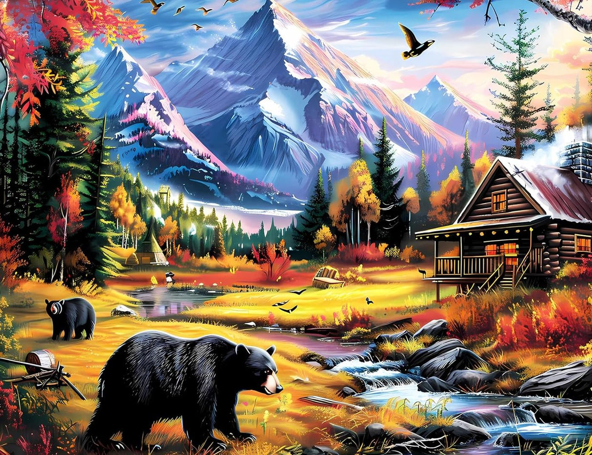 GXGLLPZBY DIY Landscape Diamond Art Kits, 5D Mountain Nature Theme Diamond Painting for Beginners Adults, Paint by Diamonds Dot Gem Art Kits, Home Wall Decor 11.8x15.8in GXGLLPZBY