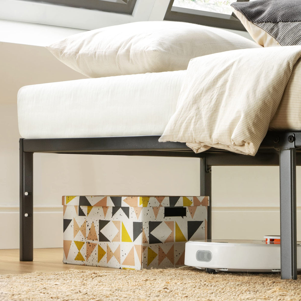 Best Price Mattress 14 Inch Metal Platform Beds w/ Heavy Duty Steel Slat Mattress Foundation (No Box Spring Needed), King Size, Black Best Price Mattress