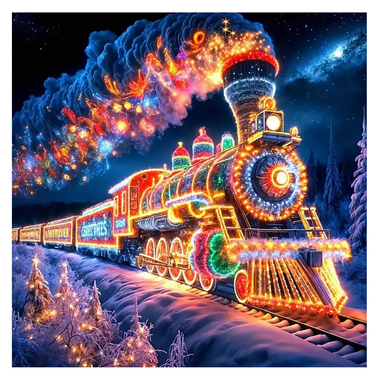 Fairyland JinWenn Diamond Art Kits for Adults Beginner, Train DIY Diamond Painting Kits 5D Diamond Dots Gem Art Crafts with Tools,Round Full Drill Funny Crafts for Home Wall Decor&Gift-13.8X13.8inch Fairyland JinWenn