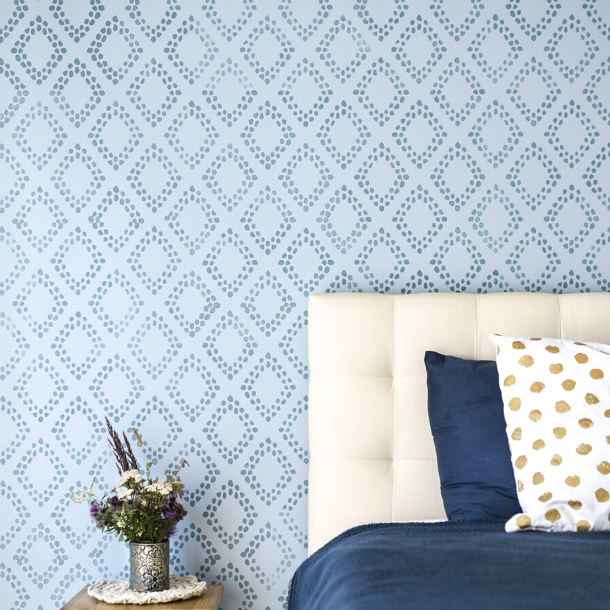 STENCILIT® Diamonds Wall Stencil for Painting - Large 24 x 39 in, Geometric Wall Stencils for Painting Large Pattern, Scandinavian Wall Stencil STENCILIT