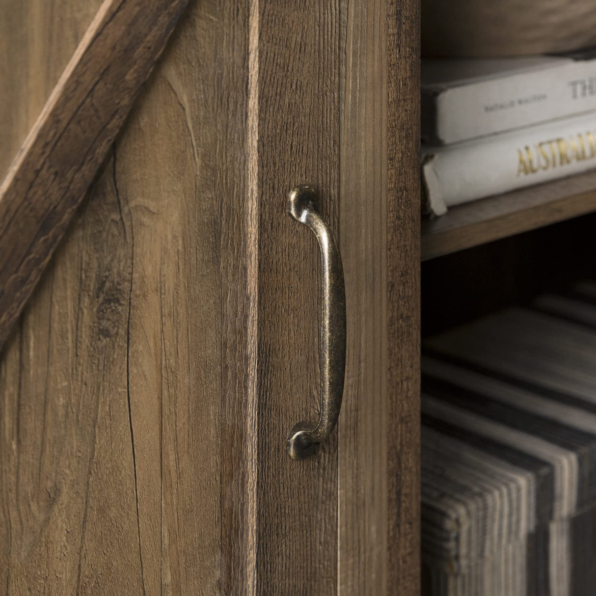 Walker Edison Georgetown Modern Farmhouse Double Barn Door TV Stand for TVs up to 65 Inches, 58 Inch, Rustic Oak Walker Edison