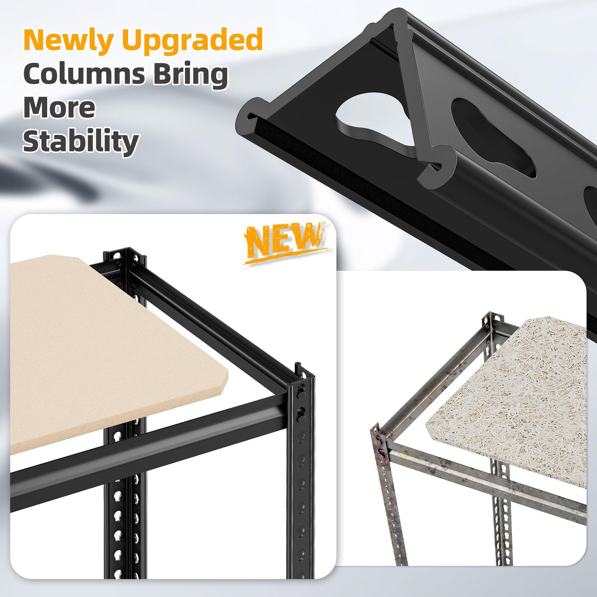 REIBII Storage Shelves 6 Tier Garage Shelving Heavy Duty Metal Shelving Loads 2250LBS Adjustable Metal Shelves for Garage Pantry Closet Kitchen Basement 16" W x 16" D x 72" H REIBII