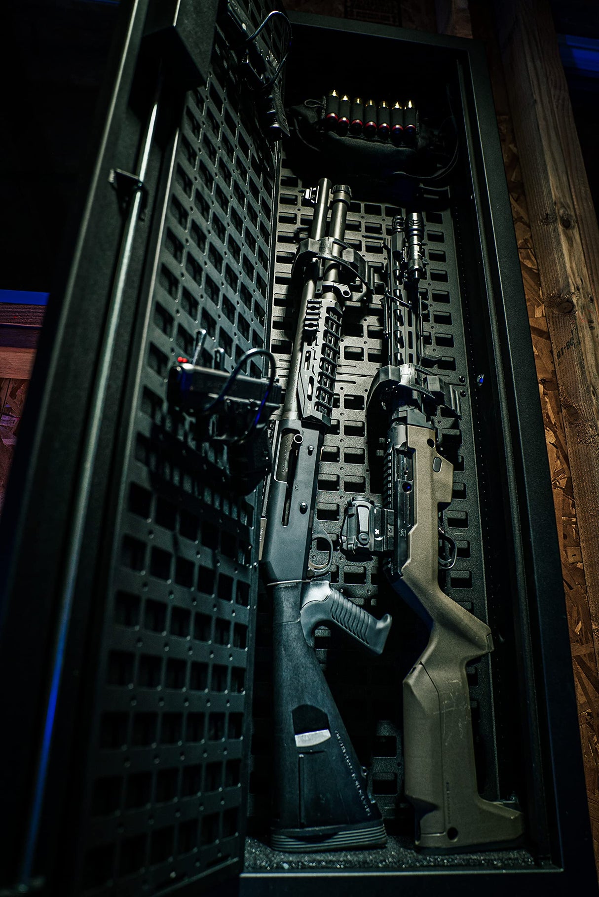 Tactical Closet Vault Flat Black in Wall Gun Safe and Tactical Gear Safe – This Safe Provides Security for Firearms, Simplex Lock – Fits Between Wall Studs– Ideal for Home or Office V-Line