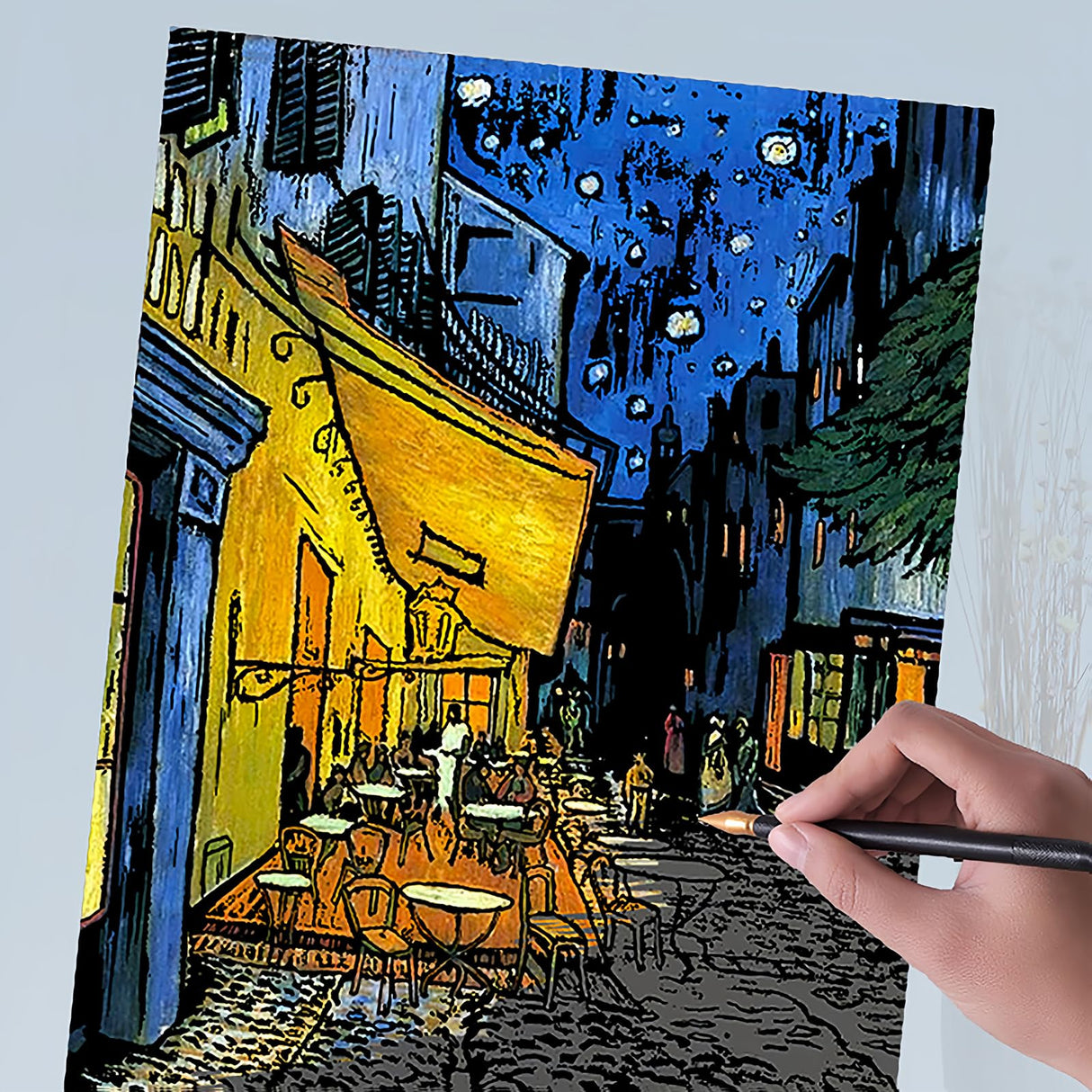 Scratch Art Rainbow Painting Paper, 4 Pcs Vincent Van Gogh Engraving Art & Craft Set, DIY Sketch Card Scratchboard for Kids & Adults, Cafe Terrace at Night, Sunflowers, Starry Night Over the Rhone(VG) VTEAS