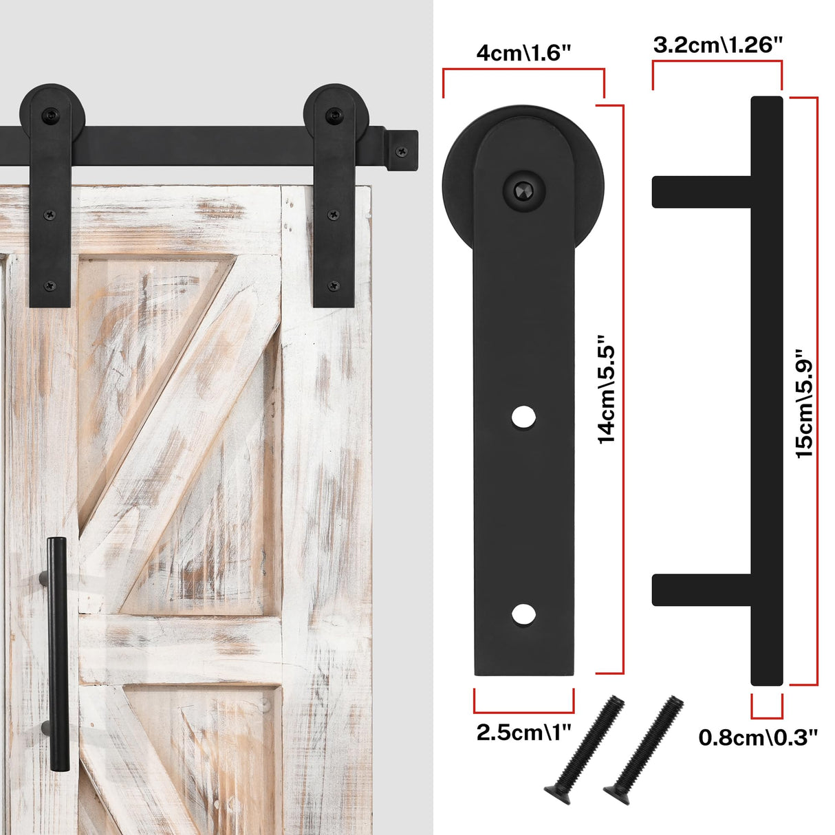 COGOOD Farmhouse Barn Door Mirror - 37" x 26" Rustic Wood Framed Mirror Wall Decor for Dining Room, Bathroom, Living Room, Bedroom Decorative, Rustic White COGOOD