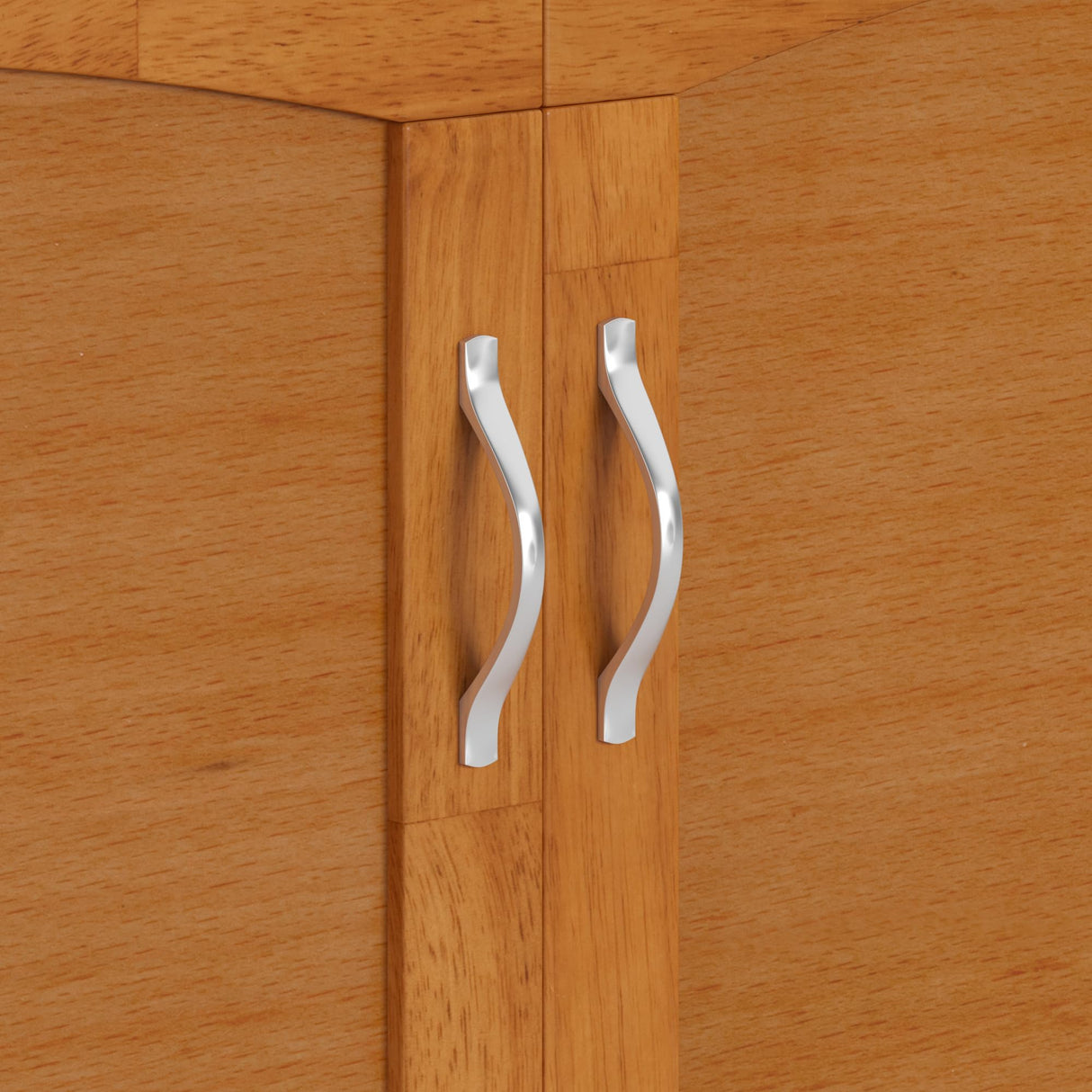 AFI, Marion Queen Wood Murphy Bed Chest with 6" Mattress, Storage Drawer, & Built-in Charger, Light Toffee AFI