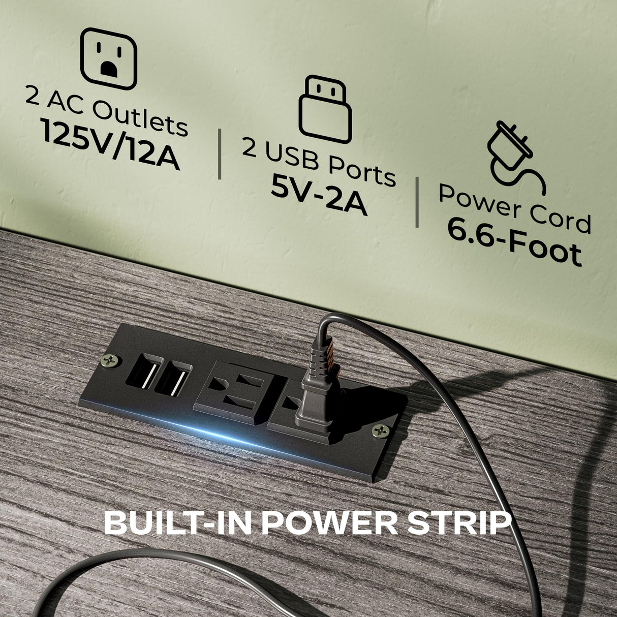 Huuger TV Stand Dresser with Power Outlets and LED Lights, 4 Drawers Entertainment Center with Open Shelf, Media Console for 50 43 Inch TV, Dresser with PU Finish, Grey and Black Huuger