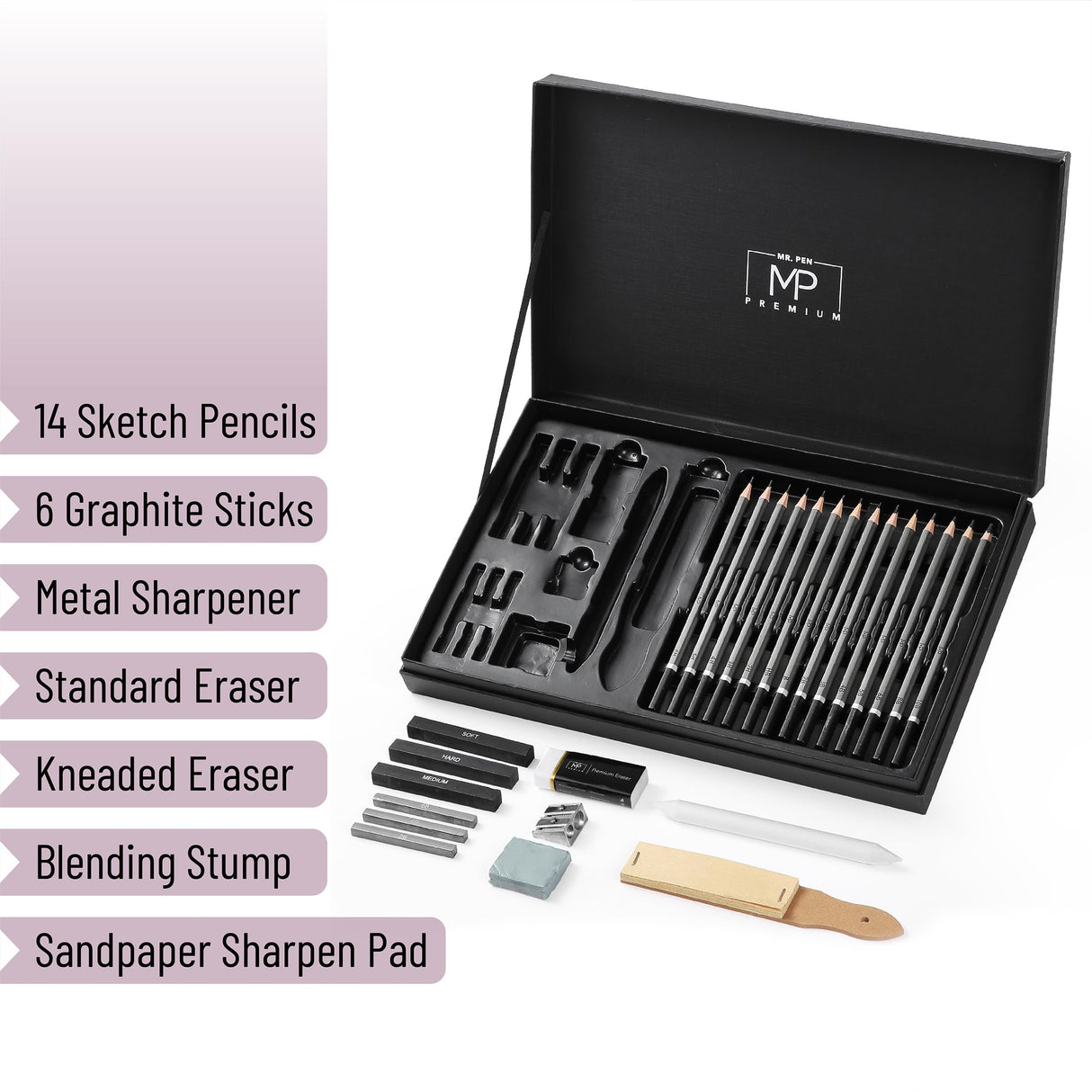 Mr. Pen- Sketching Pencils Set, 25 pcs, Art Set, Graphite Pencils for Sketching Mr. Pen