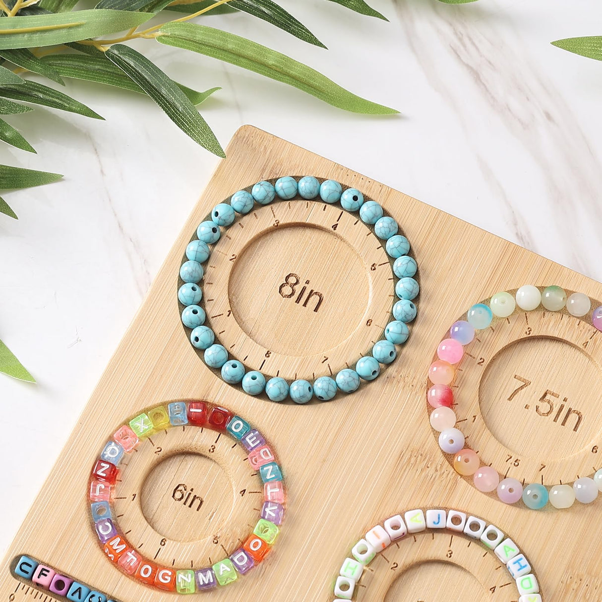 Petoysoso Bead Board for Jewelry Making, Bamboo Beading Board for Jewelry Bracelet Making, DIY Bracelet Bead Board Petoysoso