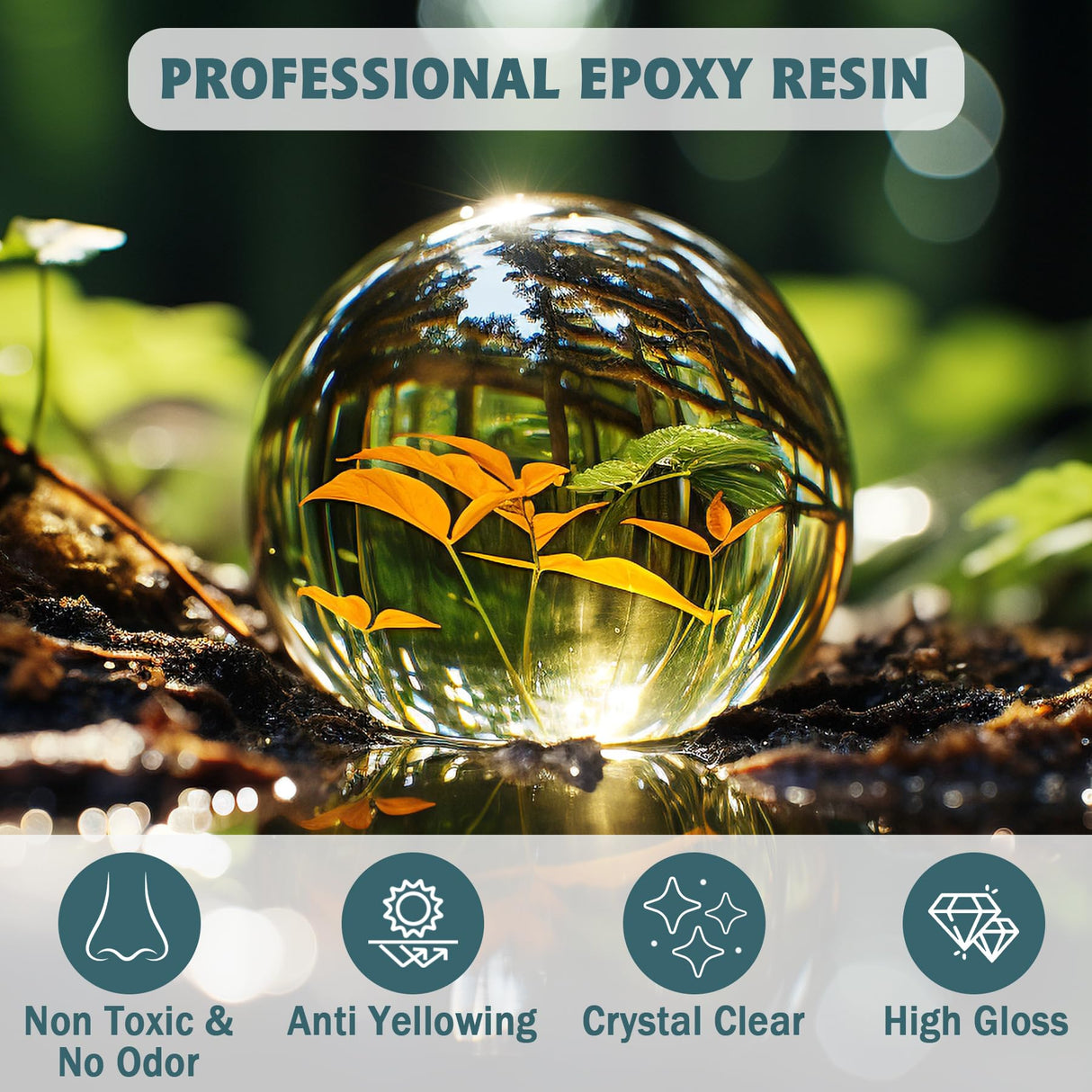 IGaiety Epoxy Resin, 64 OZ Epoxy Resin Kit, Fast Curing Clear Resin Epoxy Casting and Coating Epoxy Kit No Yellowing Resin High Gloss Craft Resin for Wood Table Top, DIY Art Crafts (32 OZ+32 OZ) IGaiety