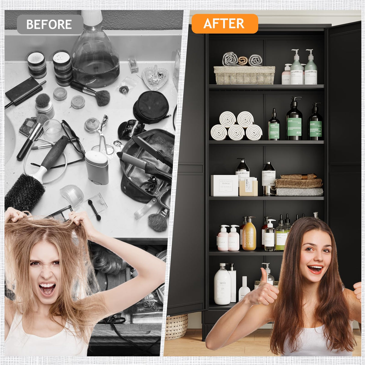 PAOFIN 71" Tall Metal Pantry Storage Cabinet with Doors and 4 Adjustable Shelves, Black Kitchen Food Pantry Cabinets, Tall Freestanding Cupboard for Kitchen, Dining Room or Living Room, Black PAOFIN