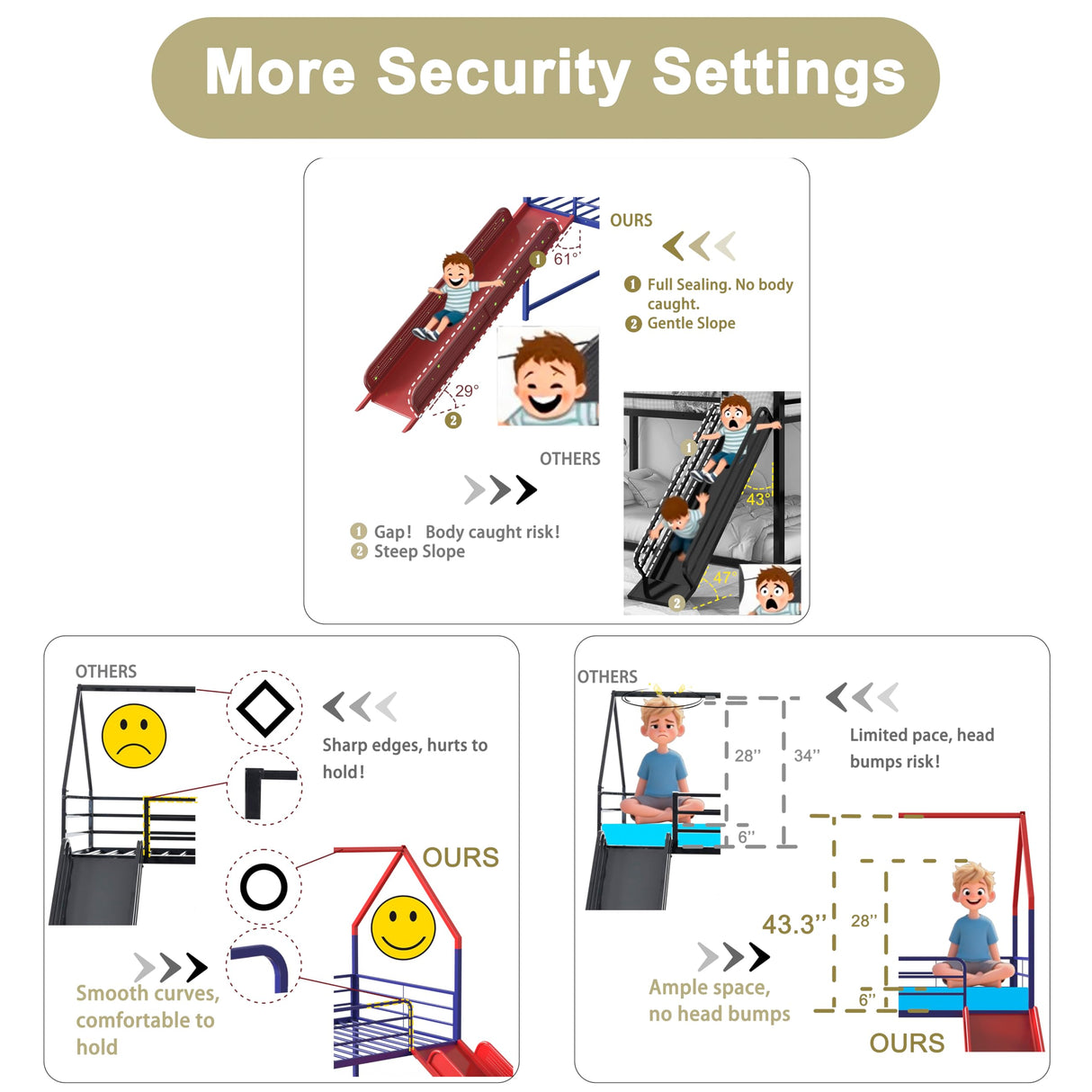 KEIKI Twin Loft Bed with Slide, House Style Bed Twin Size with Curtain, Guardrails, Pennant Banner Flag, Star Stickers, Storage Space, Metal Bed Frame for Teens Kids, White with Pink KEIKI