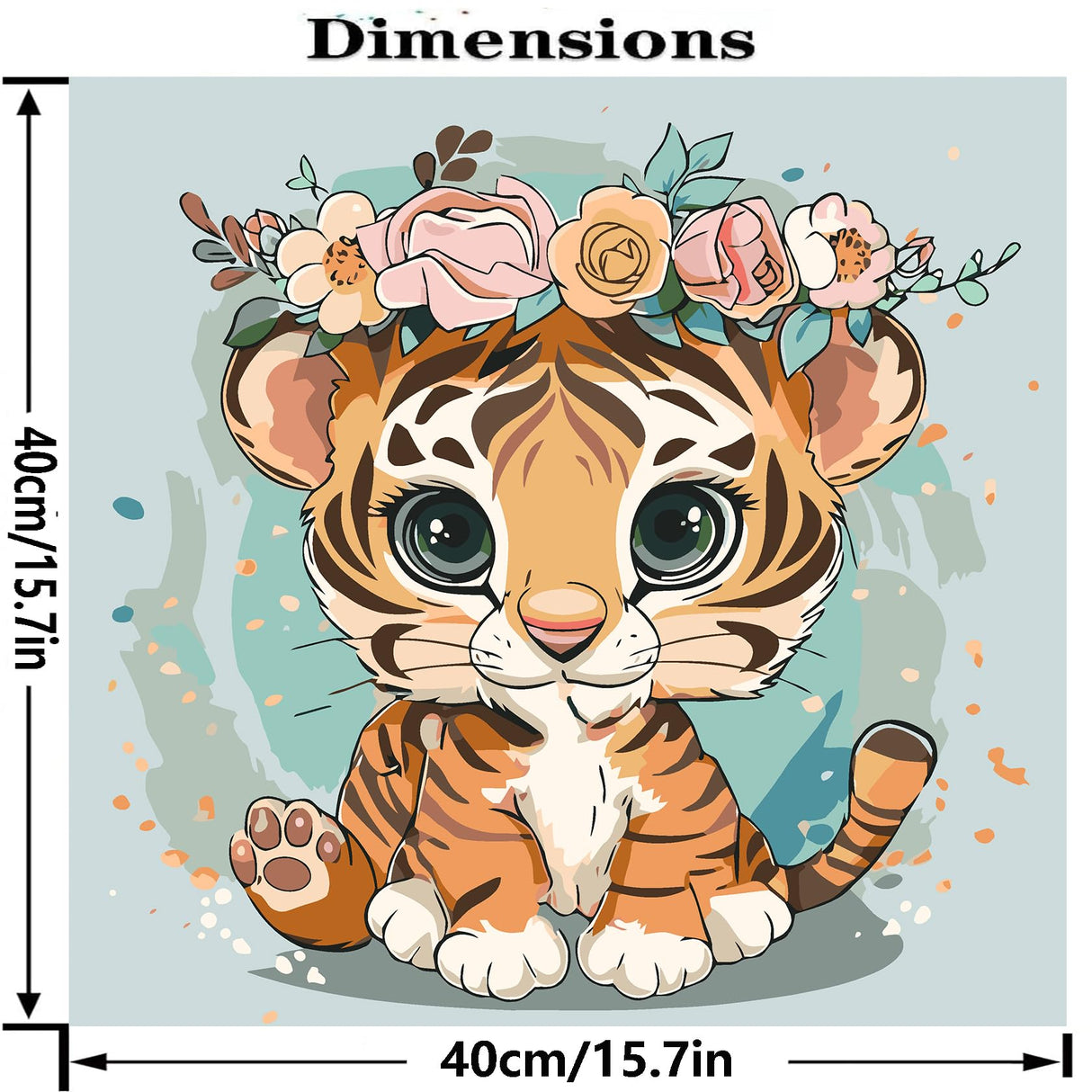 Tiger Flower Paint by Numbers Kit for Adults Beginner,DIY Easy Adult Paint by Numbers Tiger Flower, Without Frame Home Wall Decor 16 x 16 in Acelii