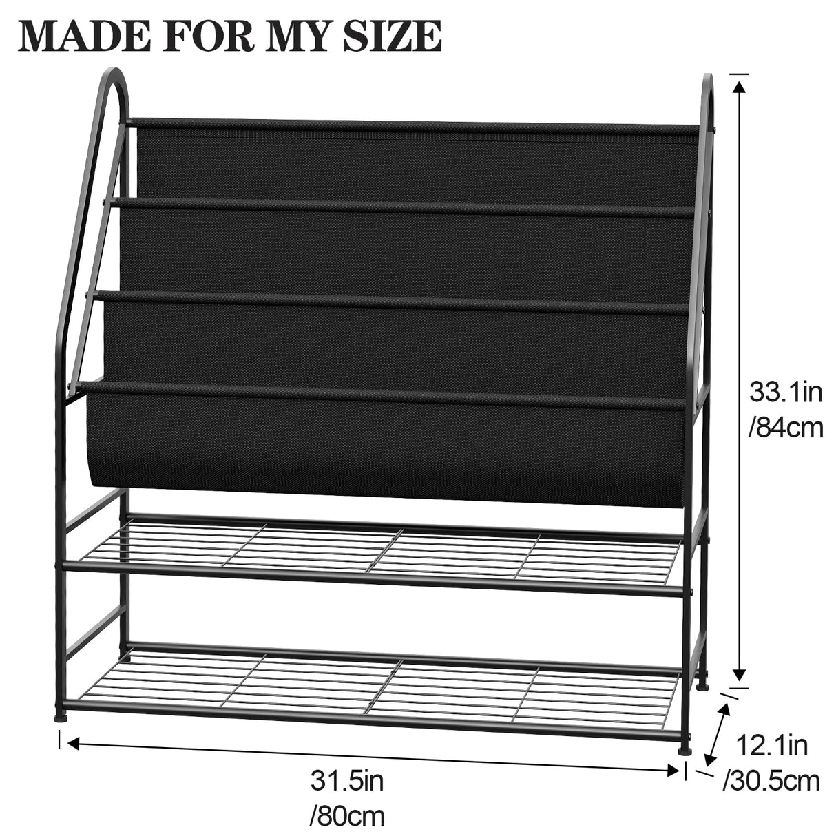 aboxoo Kids Bookshelf Freestanding Bookcase for Children Room, 32 in Book Shelves with 4 Deep Pockets Toy Organizer Large Stable Book Unit Storage for Bookstore Library Living Room,Black aboxoo