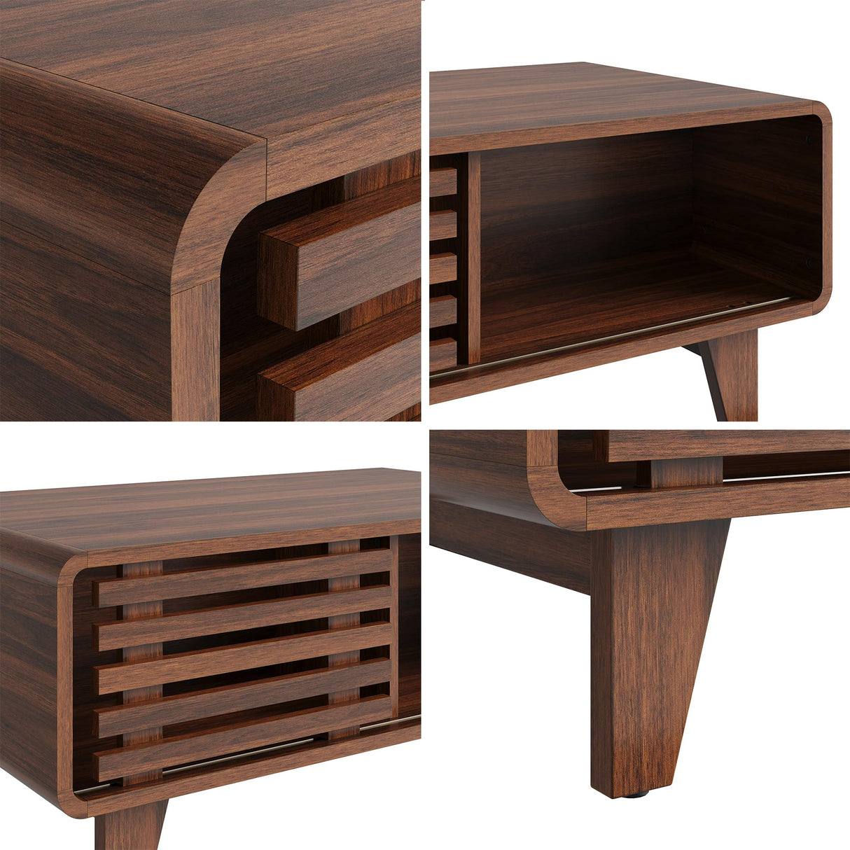 Luoxiao TV Stand for 60 Inch TV, Mid Century Modern Entertainment Center with Storage Boho Television Stand with Shelves and Grille Sliding Doors Wood Media Console for Living Room, Walnut Luoxiao