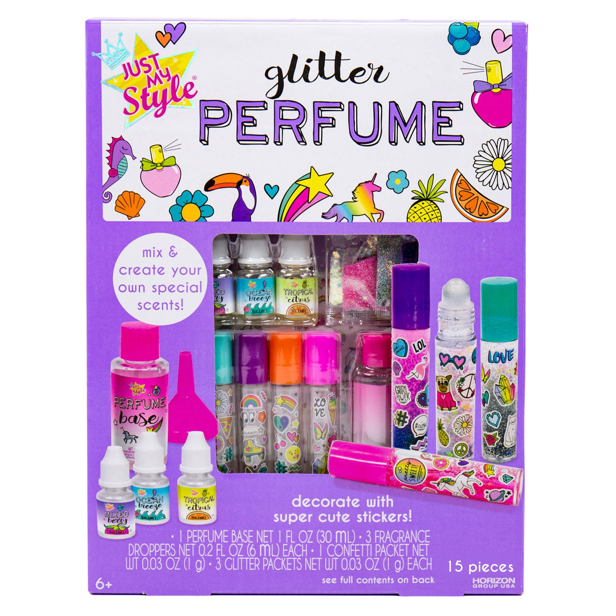 Just My Style Glitter Roller Perfume by Horizon Group USA Multi-color, 10 x 9 x 13.5 Just My Style