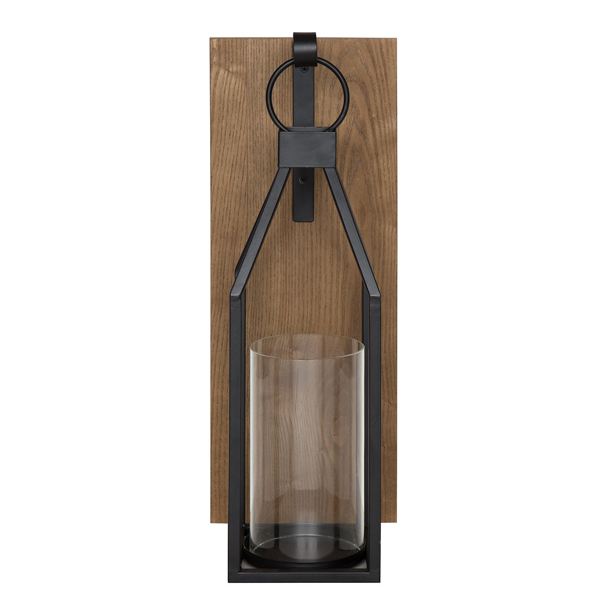 Kate and Laurel Oakly Wood and Metal Wall Sconce, Rustic Brown Wood Wall Candle Holder Farmhouse Decor Kate and Laurel