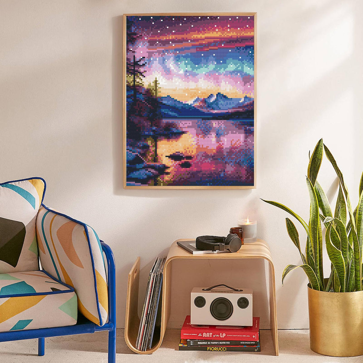 Offito Aurora Diamond Art Kits for Adults, 5D Starry Sky Lake Diamond Painting Kits for Beginners, Fantastic Landscapes DIY Full Drill Dots Gem Art Paint for Home Wall Decor 12 x 16 Inch Offito