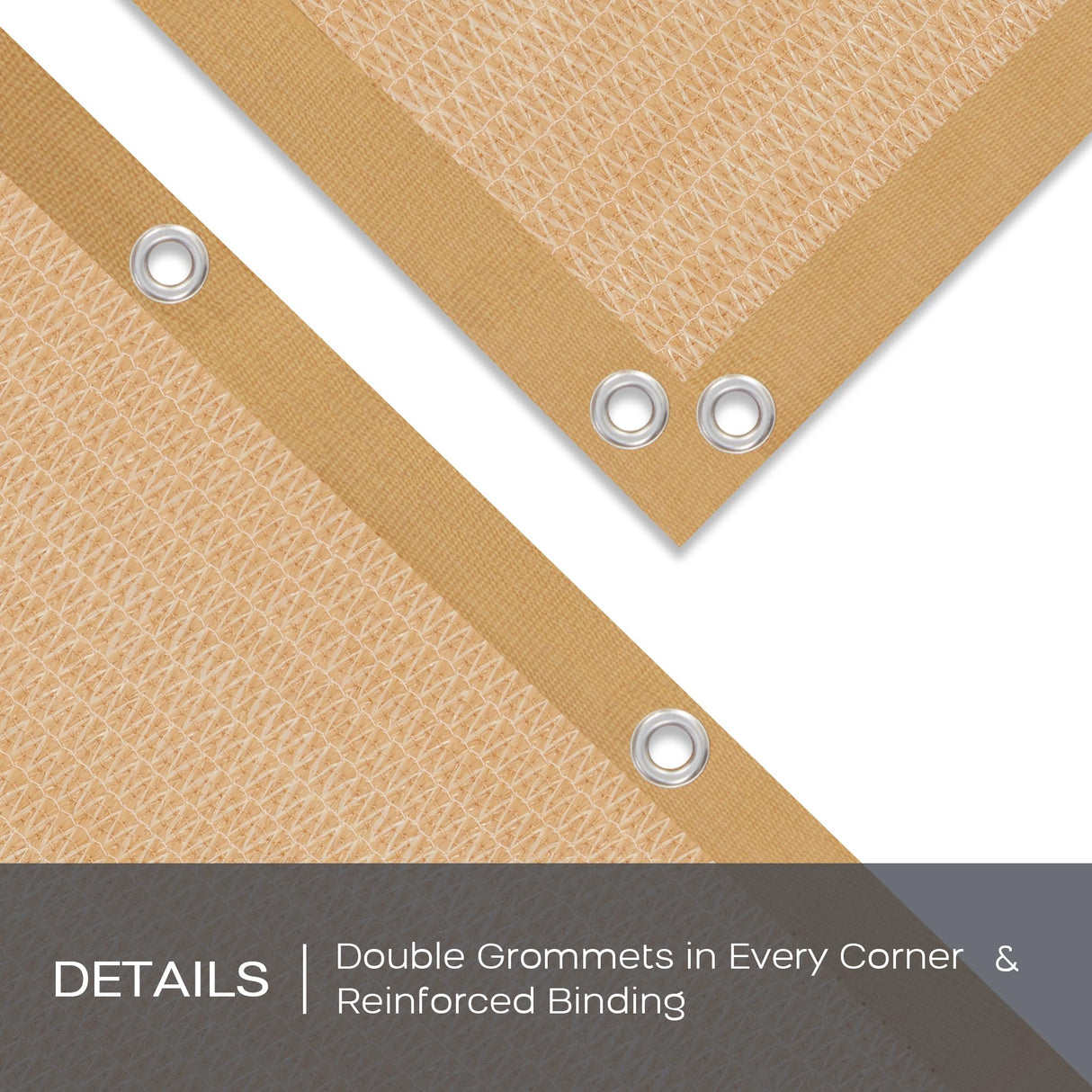 VICLLAX Shade Fabric Sun Shade Cloth Privacy Screen with Grommets for Patio Garden Pergola Cover Canopy 8x8 FT, Wheat VICLLAX